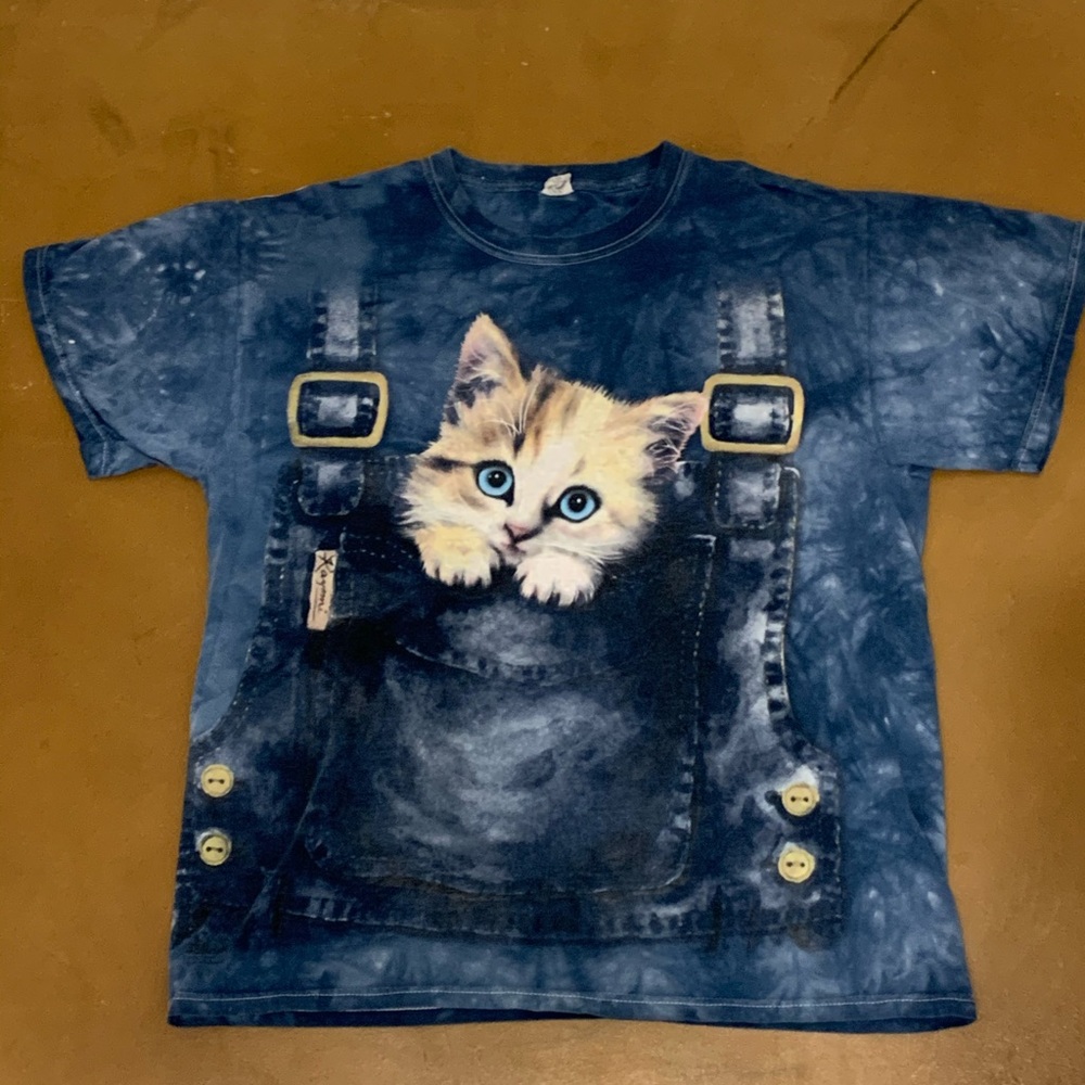 Vintage Tee w/ Kitty in Faux Pocket